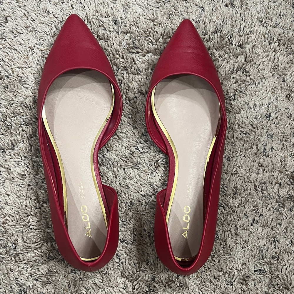 Aldo Women's Red Leather Flats